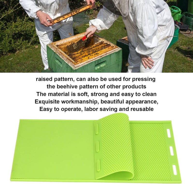 Horoper 2Pcs Silicone Beeswax Press Sheet, Beeswax Embosser Machine Soft Press Sheet Mould Tools, 5.4mm Flexible Silicone Beeswax Flexible Foundation Sheets Press Mold Beehive Wax Basis Press Sheet - Image 3